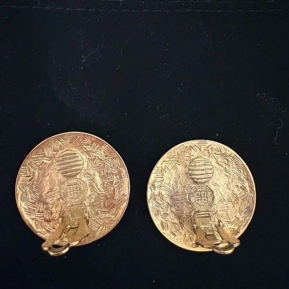 Givenchy Gold Plated Medallion Earrings - Picture 6 of 6